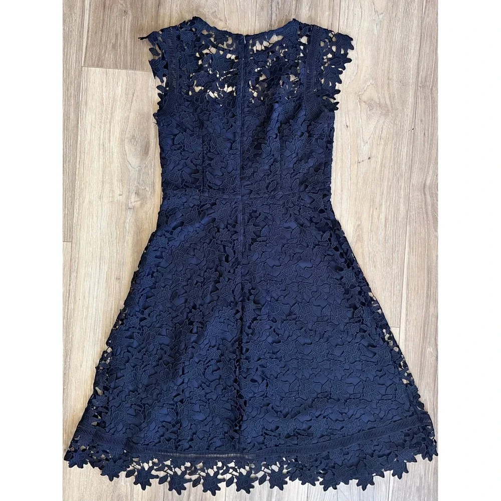 Eliza J Floral Lace High Low Cocktail Dress Sz 8 Polished Modern Romantic Chic